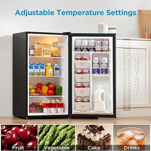 Miniatura 3 de Midea MERM33S1AST - Refrigerador compacto de 3.3 pies cúbicos, color plateado