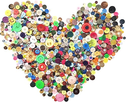 Miniatura 13 de 600-700 piezas de botones de Navidad para manualidades a granel mezclados en rojo, verde y blanco, botones para manualidades de tamaños variados