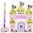 WERNNSAI Princess Castle Piata - Princess Birthday Party Decorations Pink Princess Piata with Blindfold and Bat for Birthday Girls Family Game Princess Theme Birthday Party Supplies 16.4 x 12.4