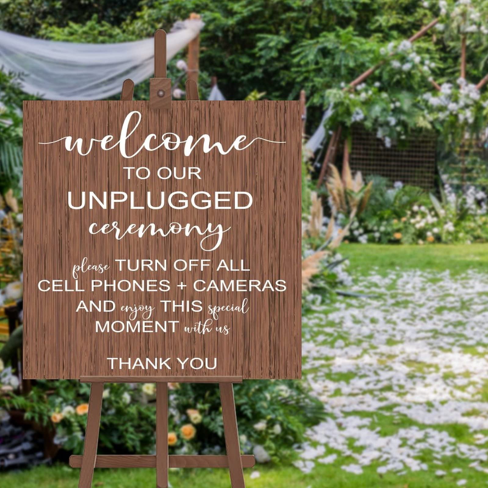 Wedding Welcome Tablet Unplugged Hochzeitsschild Unplugged Ceremony Schild Vertikales Holzschild Rustikale Hochzeitsdekoration 20X20