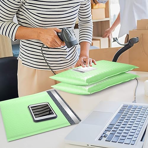 Miniatura 42 de Famagic Sobres de burbujas de 6 x 10 pulgadas, 25 bolsas de envío de color verde menta, elegantes bolsas de embalaje para pequeñas empresas, sobres