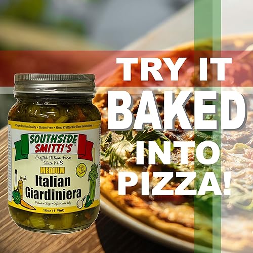 Miniatura 5 de SOUTHSIDE SMITTI'S - GIARDINIERA ESTILO ITALIANO - MEDIANO - 16 oz - Los mejores pimientos Giardiniera estilo Chicago - Receta original Southside