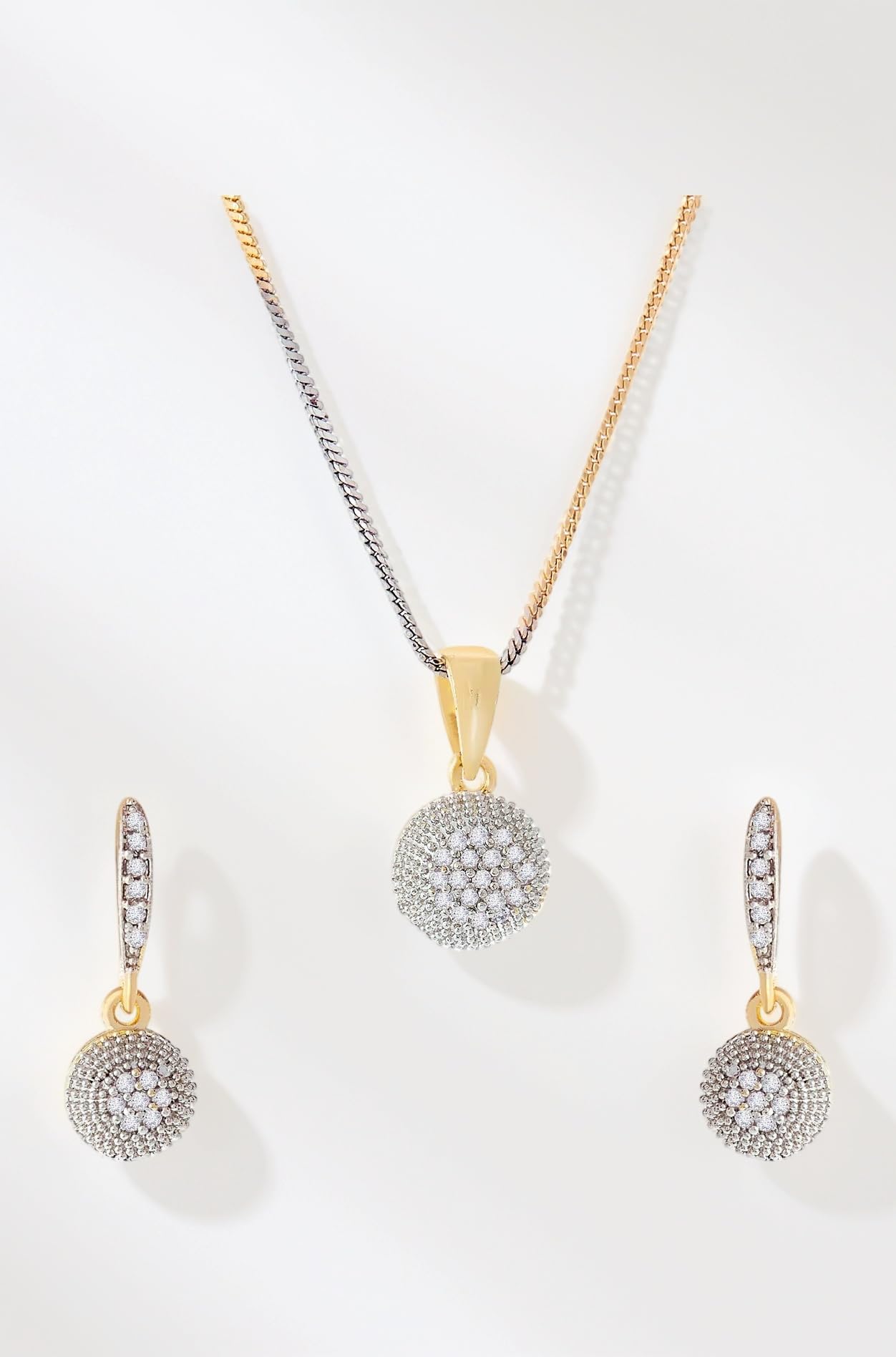 American Diamond Gold Plated Jewellery necklace for girls Pendant Set