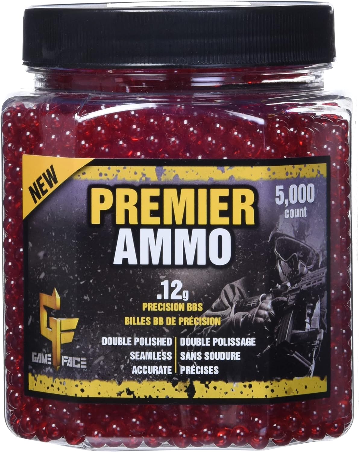 Game Face ASP512 Premier .12-Gram 6mm Red Airsoft BBs (5000-Count) : Crosman Airsoft Translucent : Sports & Outdoors