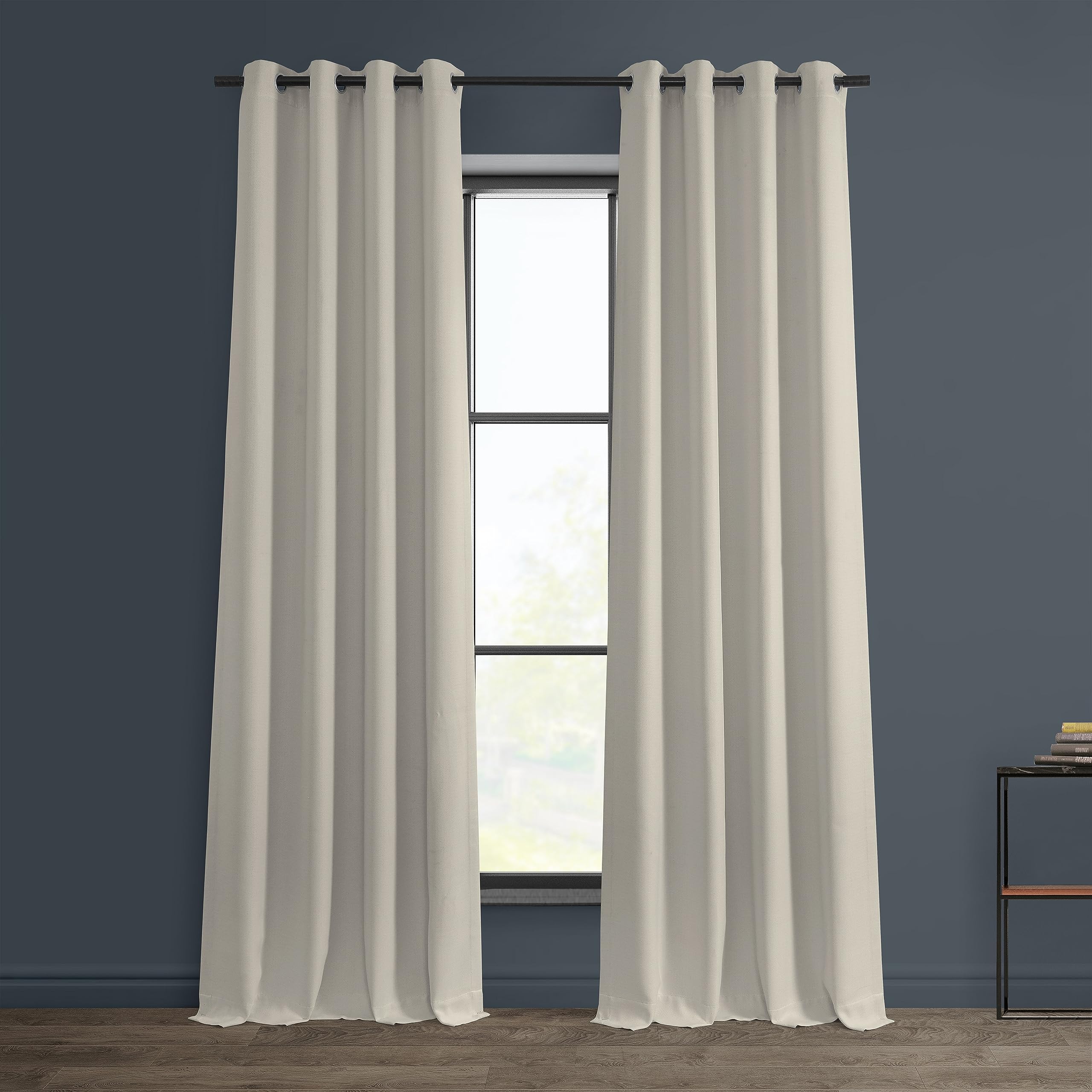 HPD Half Price Drapes Grommet Linen Curtains 120 Inches Long Room Darkening Curtains for Bedroom & Living Room (1 Panel), 50W x 120L, Birch