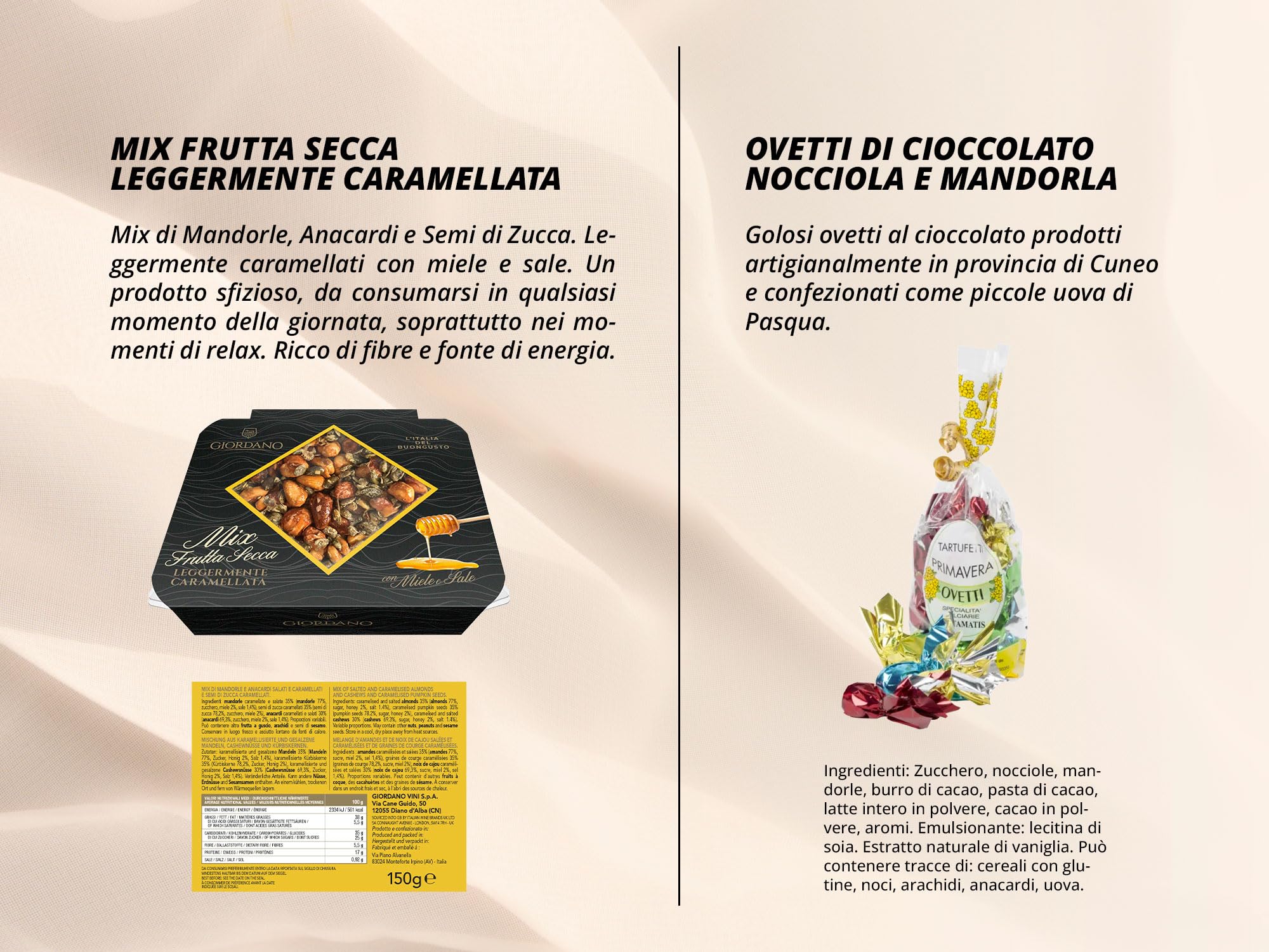 GIORDANO VINI Box Regalo Il Gusto della Pasqua – 1 Prosecco Rosé, 1 Colomba da 750g e 5 Specialità Dolci in Confezione Pasquale, Selezione Gourmet di Confetti, Ovetti e Frutta Secca
