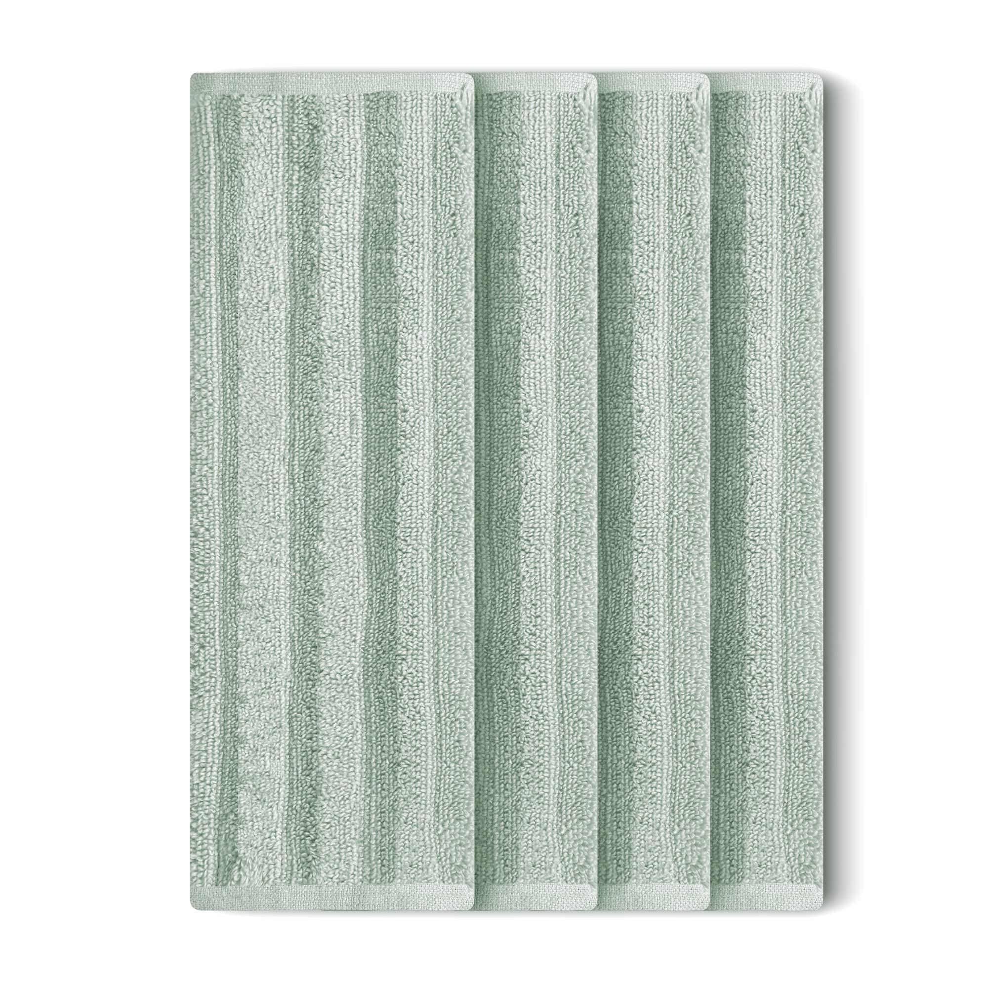 Kinton Crafts Natural & Extra Soft Wash Cloths, (Pack of 4), (600 GSM) (30 CM x 30 CM) Thick, Soft & Highly Absorbent Wash Cloths for Men, Luxury Hotel Wash Clothes, Face Wash Cloth, Seafoam