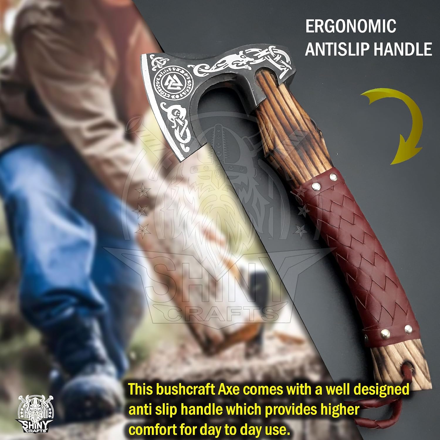 SHINY CRAFTS®- Personalized Viking Axe – Best Gift for Husband Decorative Hatchet for Father’s Day, Birthday, Anniversary, or Christmas (SCA-07)