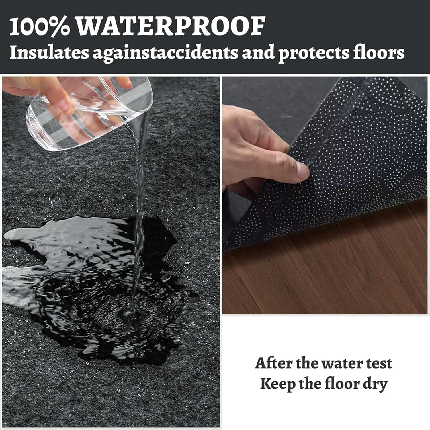 Waterproof Rug Pad 8x10 ft 1/4" Thick Non-Slip Keeps Carpets in Place Non-Slip Rug Pads for All Floors and Finishes