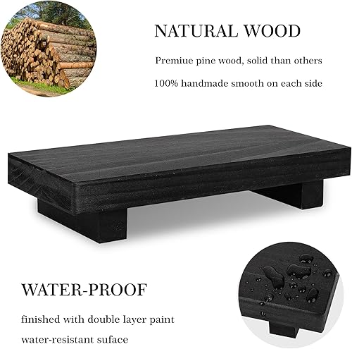 Miniatura 4 de Organizador de encimera de baño, soporte de pedestal de madera, bandeja decorativa de estilo granja, portajabones para decoración de cocina,