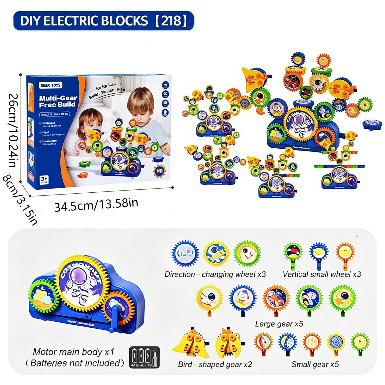 Da Costruzione A Ingranaggi Elettrici Set Di Apprendimento Educativo | Kit Di Costruzione Per Bambini E Bambine Per Divertirsi In Casa, Interni, Camera Da , Soggiorno, Giardi