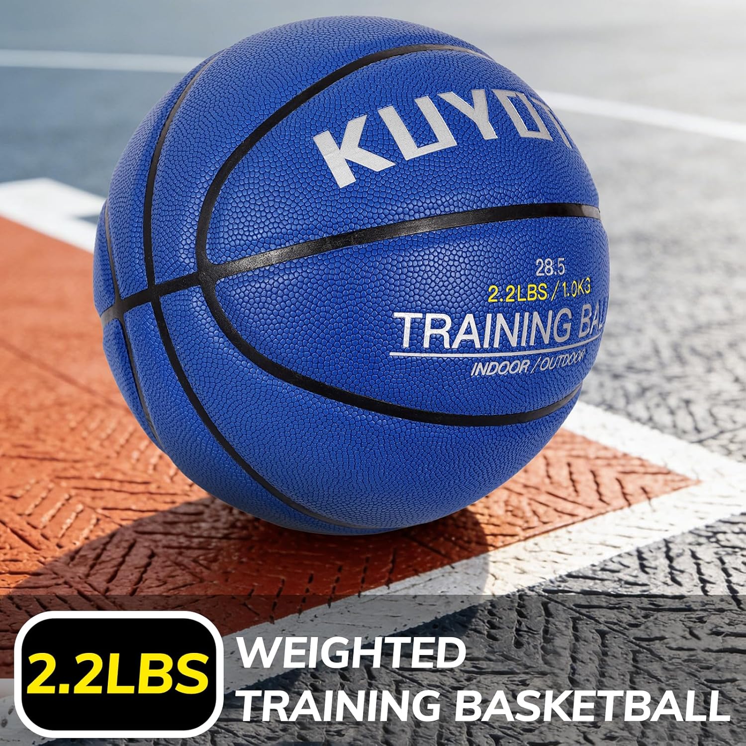 KUYOTQ 3LBS/3.3LBS/2.2LBS Weighted Heavy Training Basketball 29.5/28.5" in and Outdoor Improving Handling Dribbling Passing Rebounding Skill Composite Size 7/6 Weighted Training Basketball Equipment