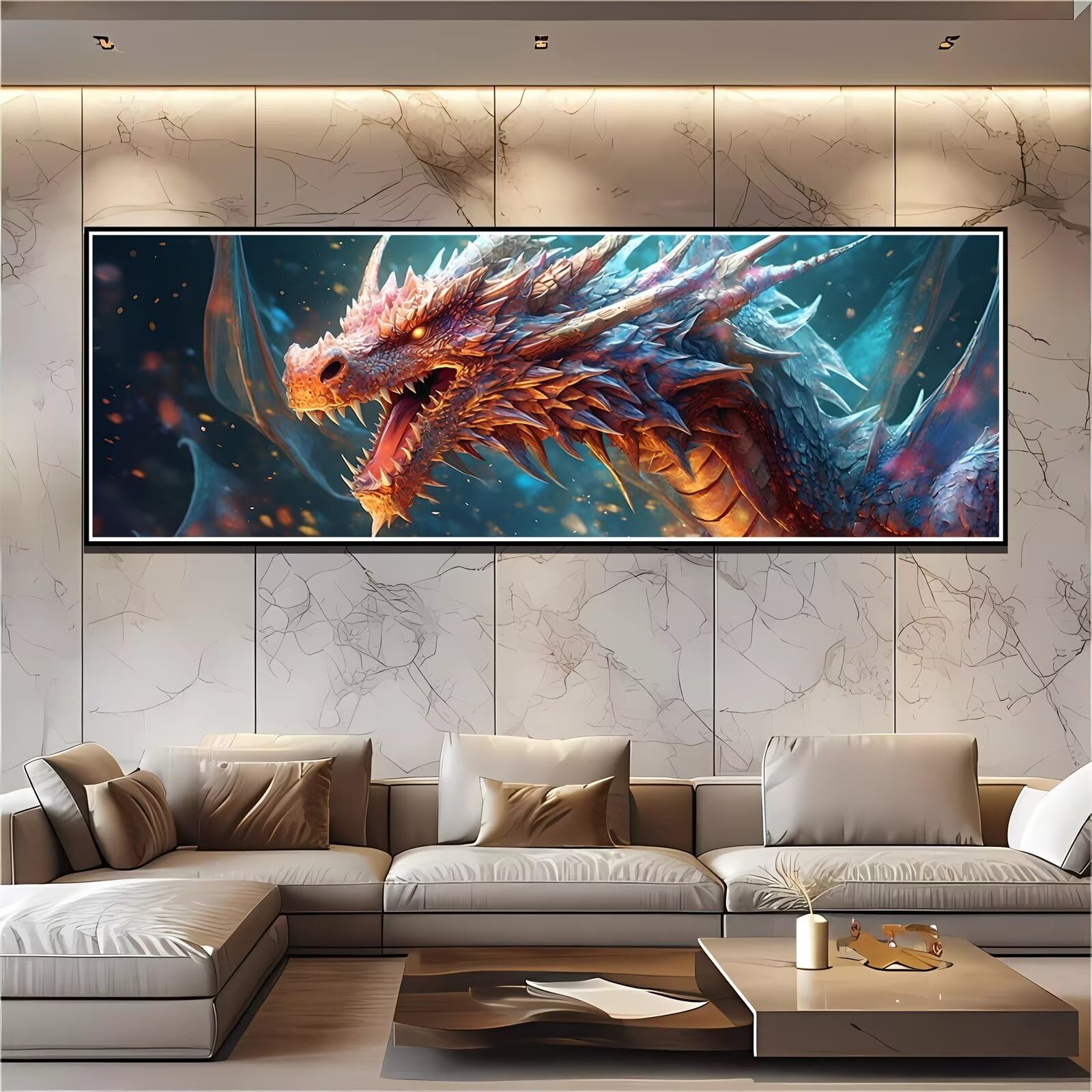 Amazon | ダイヤモンドアート ドラゴン 240x80cm ダイヤモンドアート