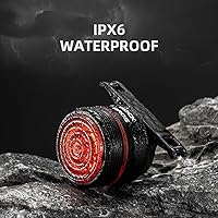 Vista 6 de ROCKBROS Luz trasera para bicicleta, luz trasera inteligente con detección de freno, luces LED para bicicleta, tipo C USB recargable, IPX6