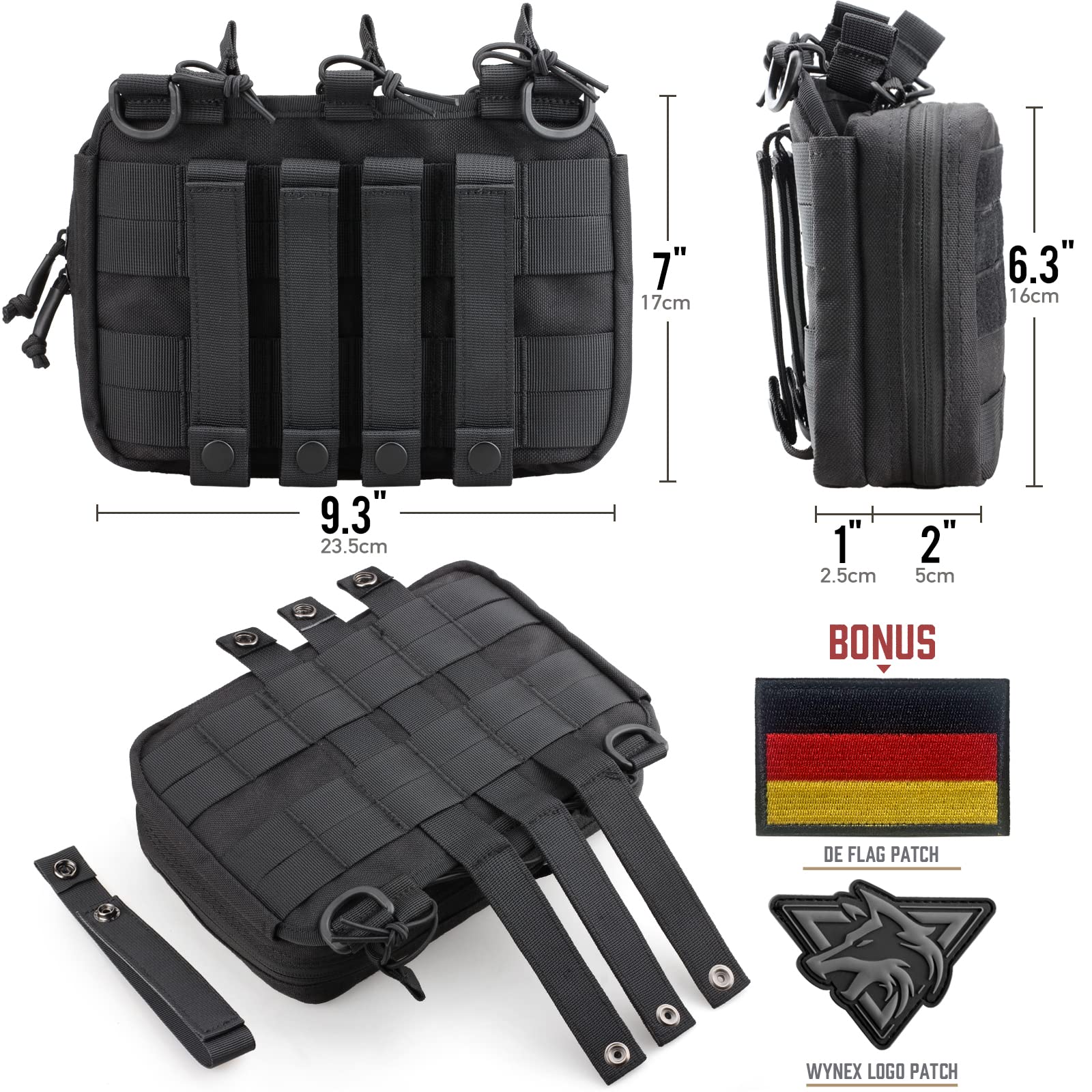 WYNEX Táctica Bolsa Herramientas Molle EDC Pouch Medical EMT Organizador Utility Molle Accesorios para Caza Militar
