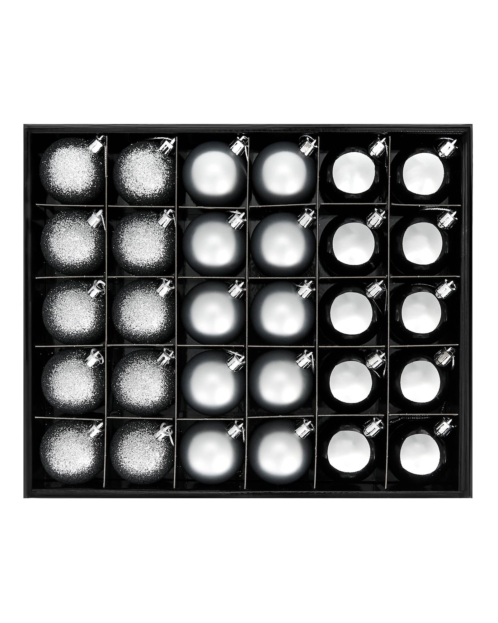 Silver Shatterproof Bauble, 50 Pack