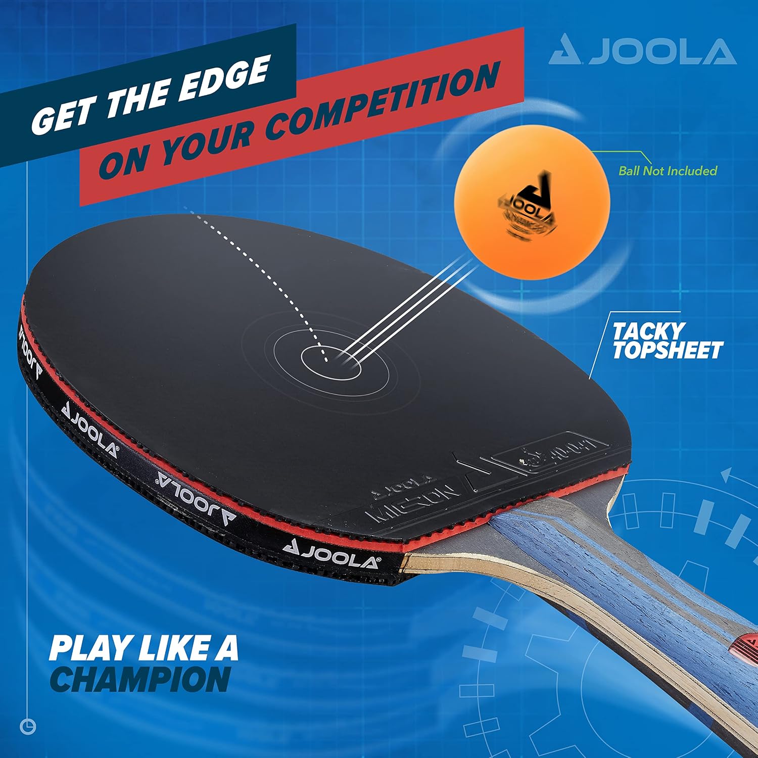 JOOLA Infinity Edge - Tournament Performance Ping Pong Paddle w/ Pro Carbon Technology - Black Rubber on Both Sides - Competition Ready - Table Tennis Racket for Advanced Training - Designed for Speed