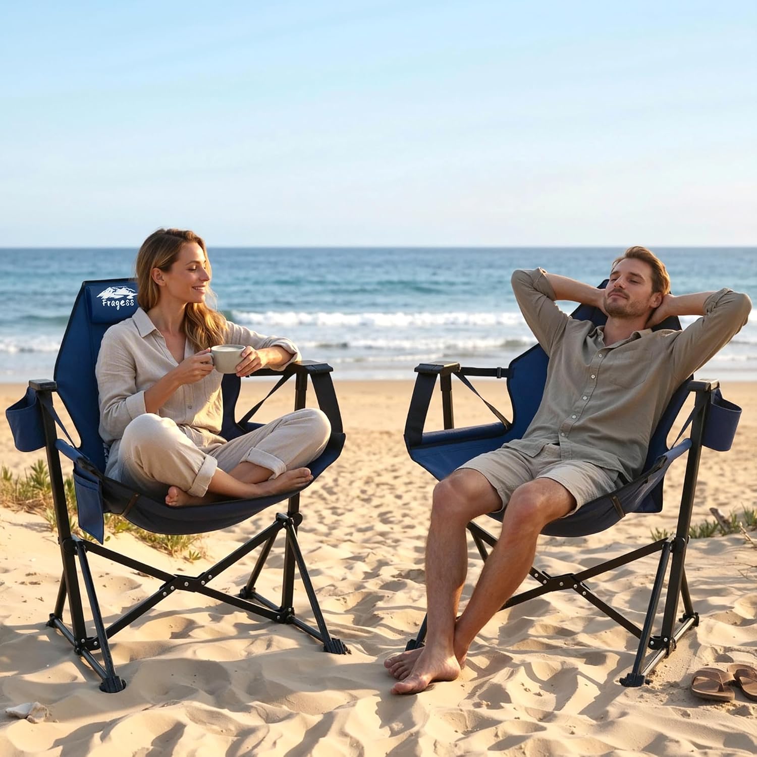 Fragess Portable Hammock Camping Chair with Adjustable Back, Folding Hammock Chair Supports 330lbs, Camping Swing Chair for Adults, Camping Hammock Chair for Lawn, Concerts, Backyard, Stargazer