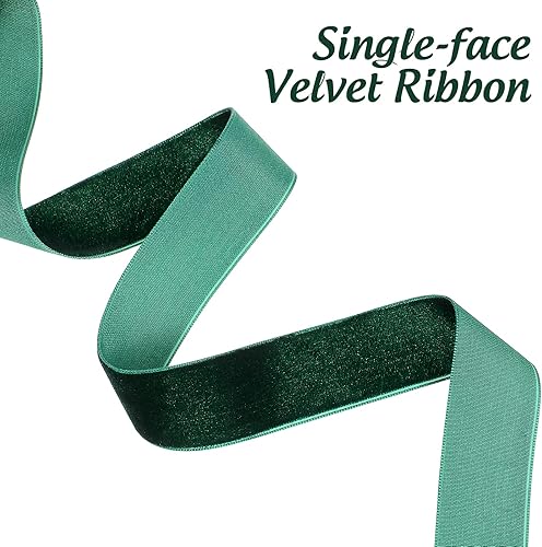 Miniatura 4 de Ciieeo 1 rollo de cintas de terciopelo vintage de Navidad de 1.0 in, cinta de terciopelo para Navidad