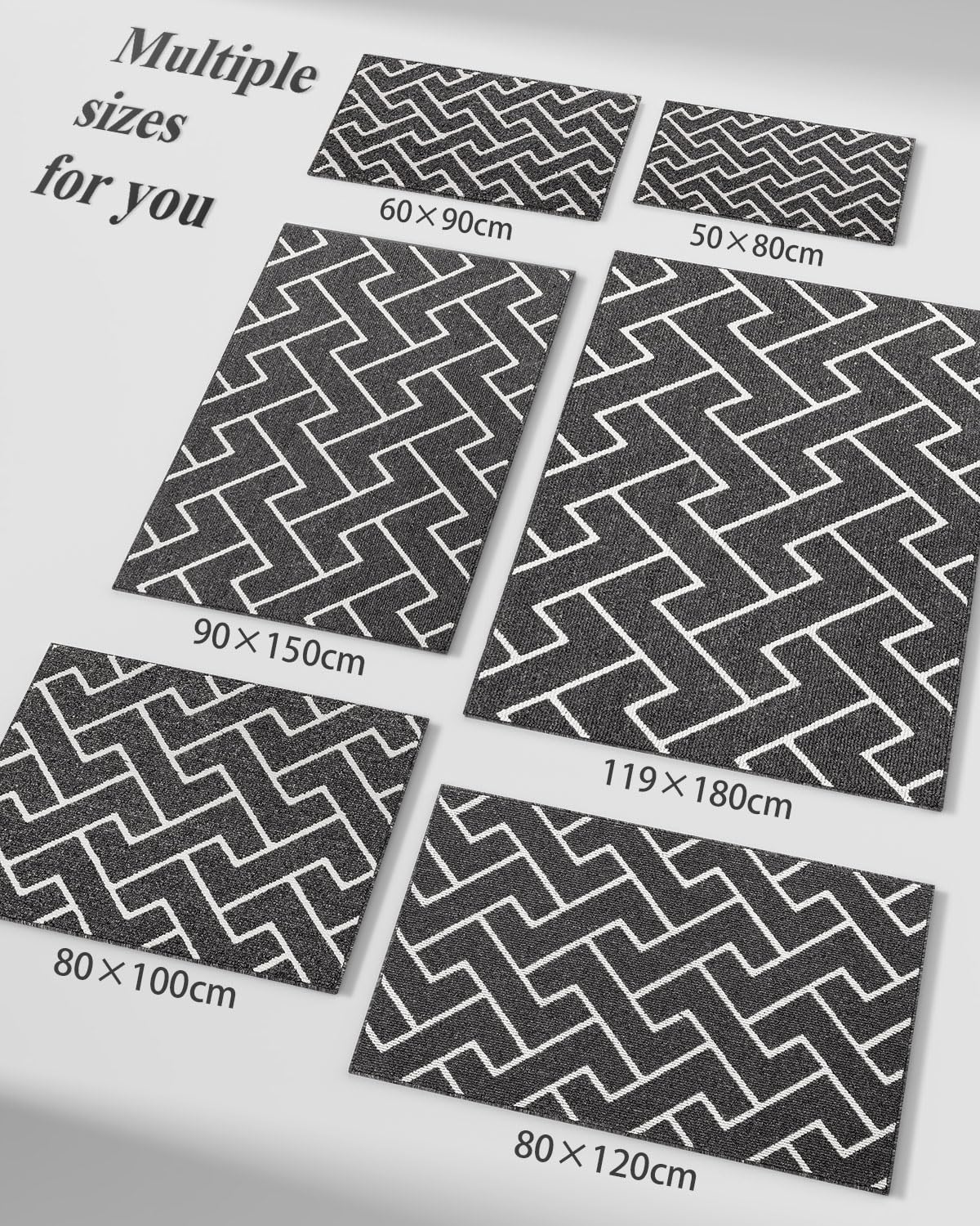 Biscpro Door Mats Indoor German Dirt Scraper,Non-slip,Machine Washable,Water Absorbent,Entrance Door Mat For Front Door,Corridor,Entrance,Kitchen,Bedroom-60X90CM