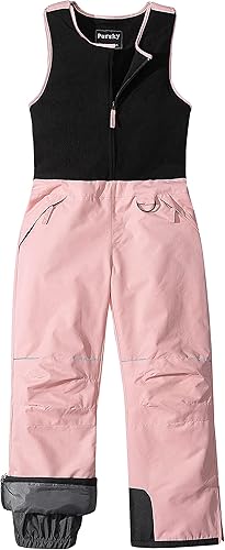 Pursky Pantalones de nieve para niños, baberos de esquí de invierno para niña, con aislamiento, impermeables, pantalones de nieve de forro polar,