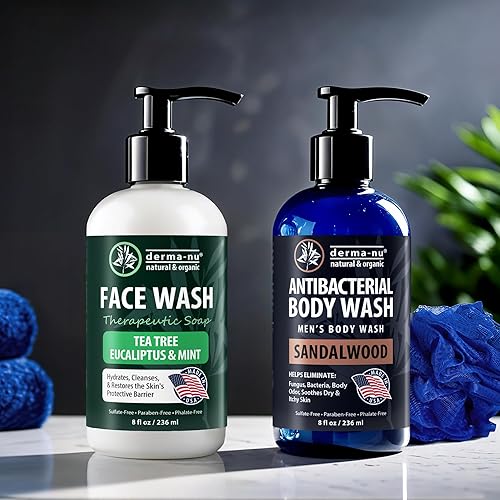 Miniatura 21 de Gel de baño antibacteriano para mujer – Gel de baño de árbol de té para picazón deportista, pie de atleta, eccema y acné de espalda – Limpieza