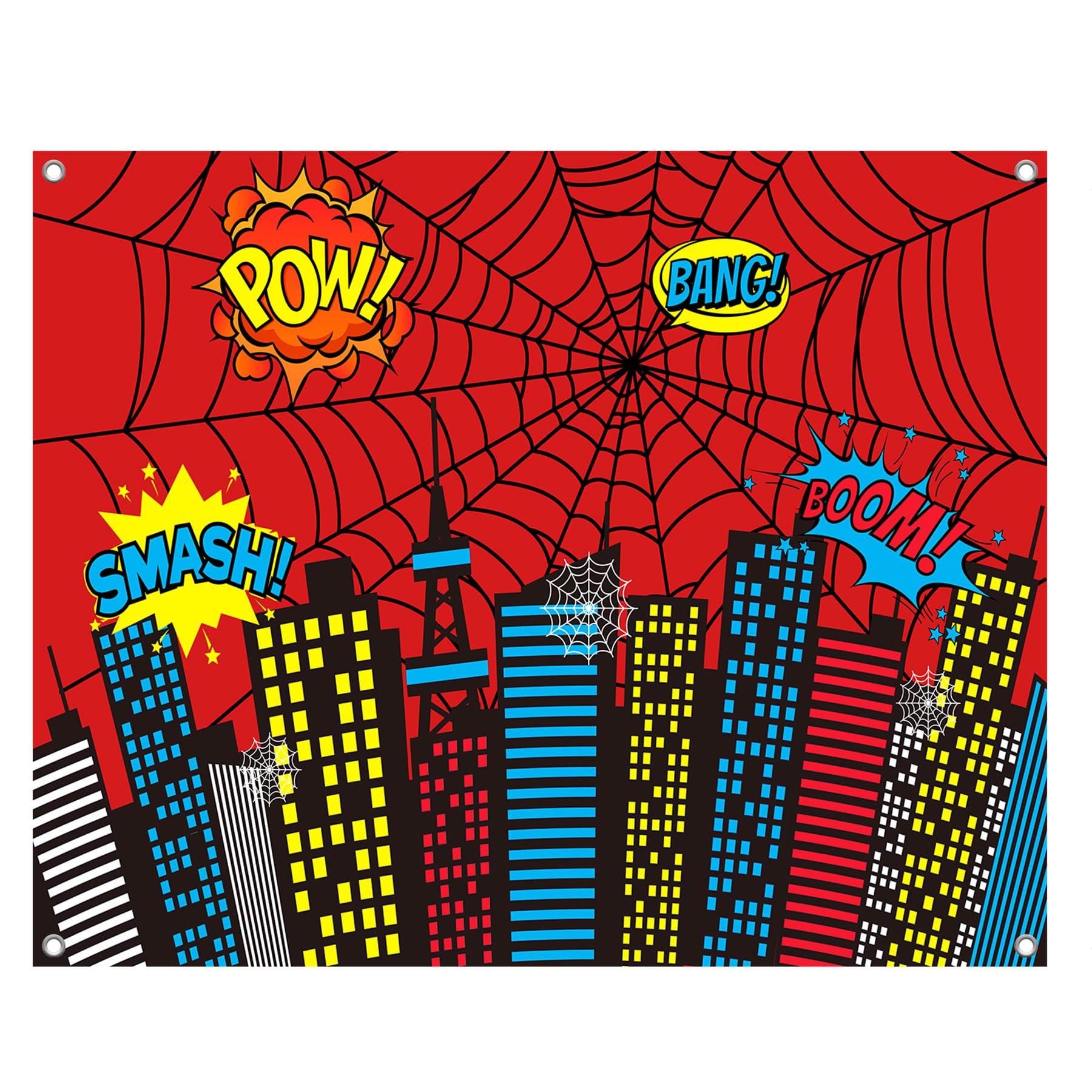 UMURILXY 10x8FT Red Cityscape Backdrop, Skyline Buildings City Polyester Photography Background for Parties, Birthday Photo Booth Prop Decorations