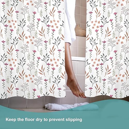 Miniatura 5 de Cortina de ducha de plástico, cortina de ducha de EVA 6G de alta calidad, cortinas de ducha para baño con 3 pesos magnéticos y ojales inoxidables