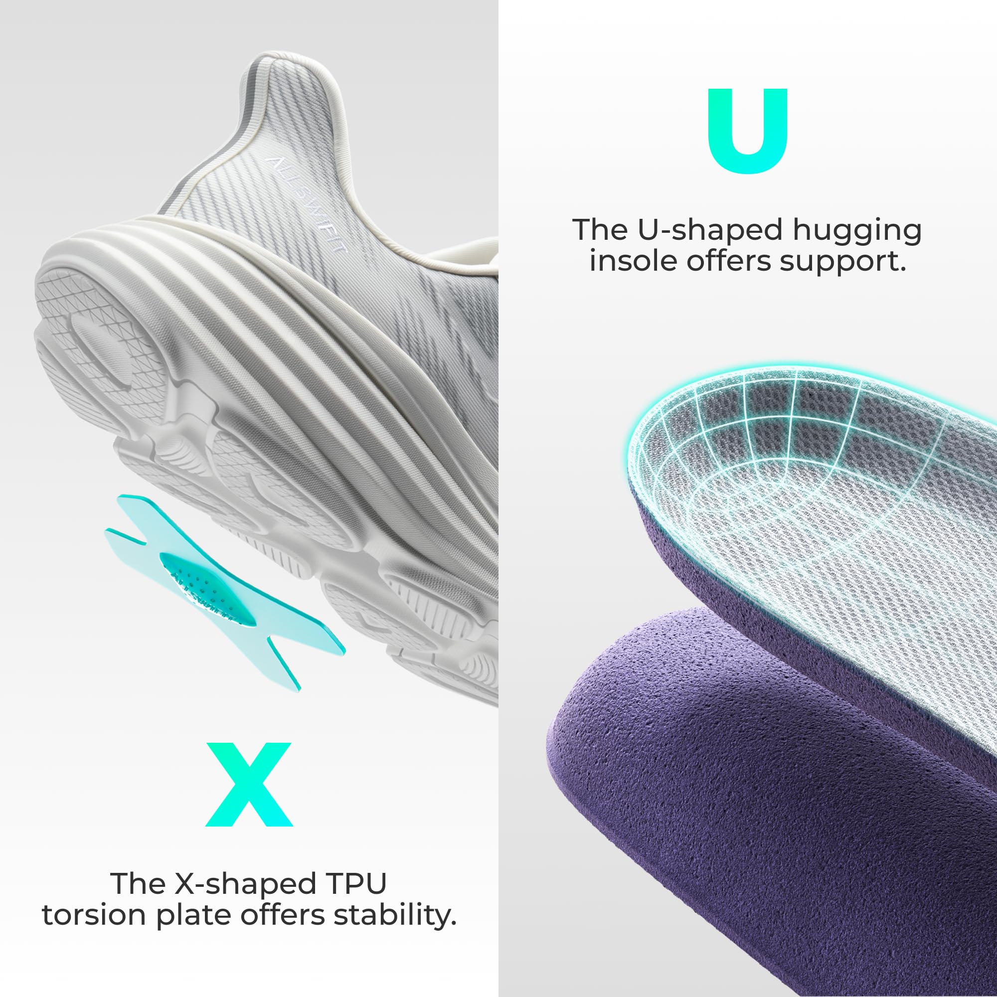 ALLSWIFIT Zapatillas de Deporte para Hombre, cómodas y sin ataduras, Ideales para Caminar, Correr y Hacer Ejercicio en el Gimnasio