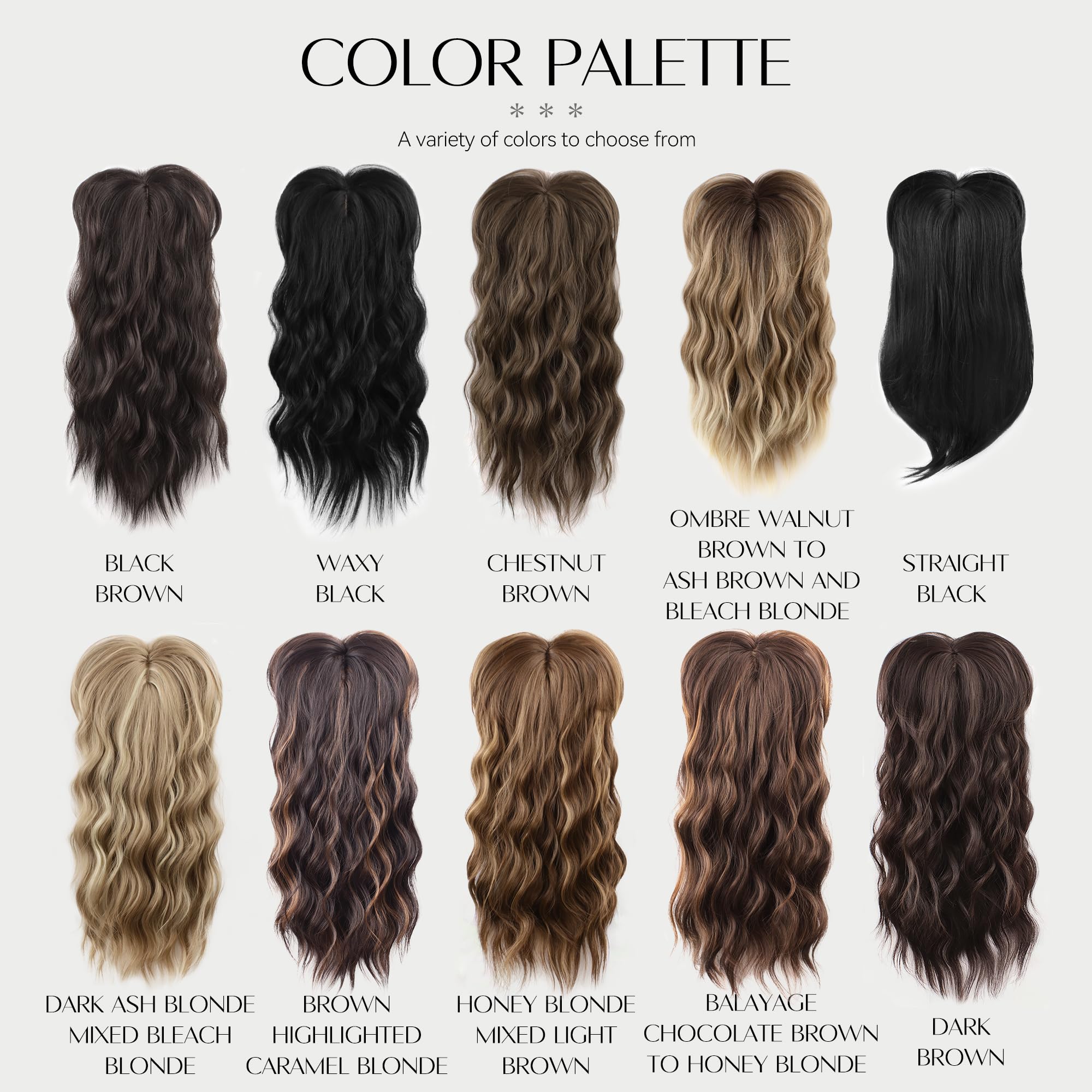 Hair Toppers para mujer: 20 rizado ondulado, rubio miel y marrón claro sintético clip en pelo con flequillo y volumen 5