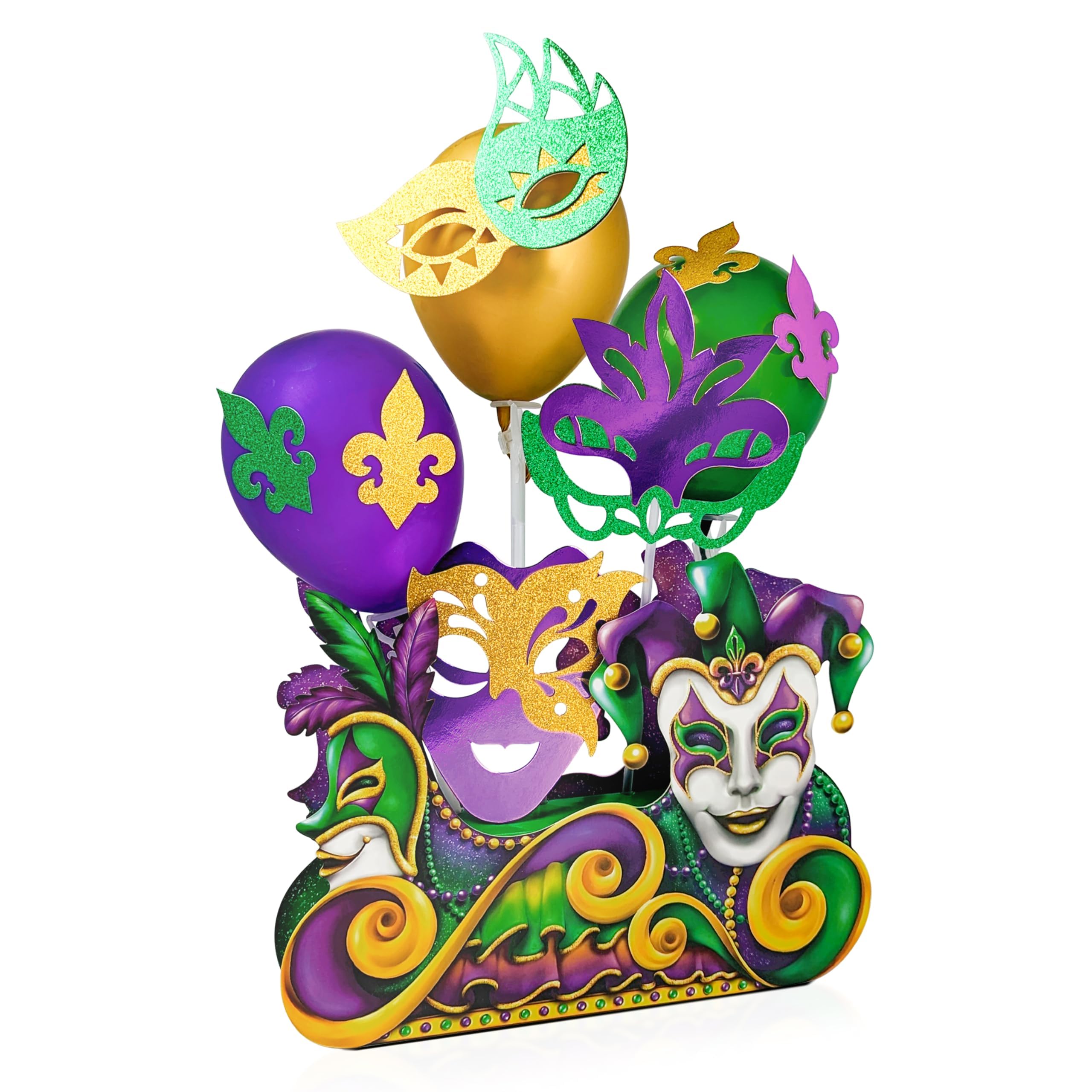 Cheerland Clearance Mardi Gras Table Decorations Mardi Gras Centerpiece for Masquerade Carnival Float New Orleans Party Decoration Mask Fat Tuesday