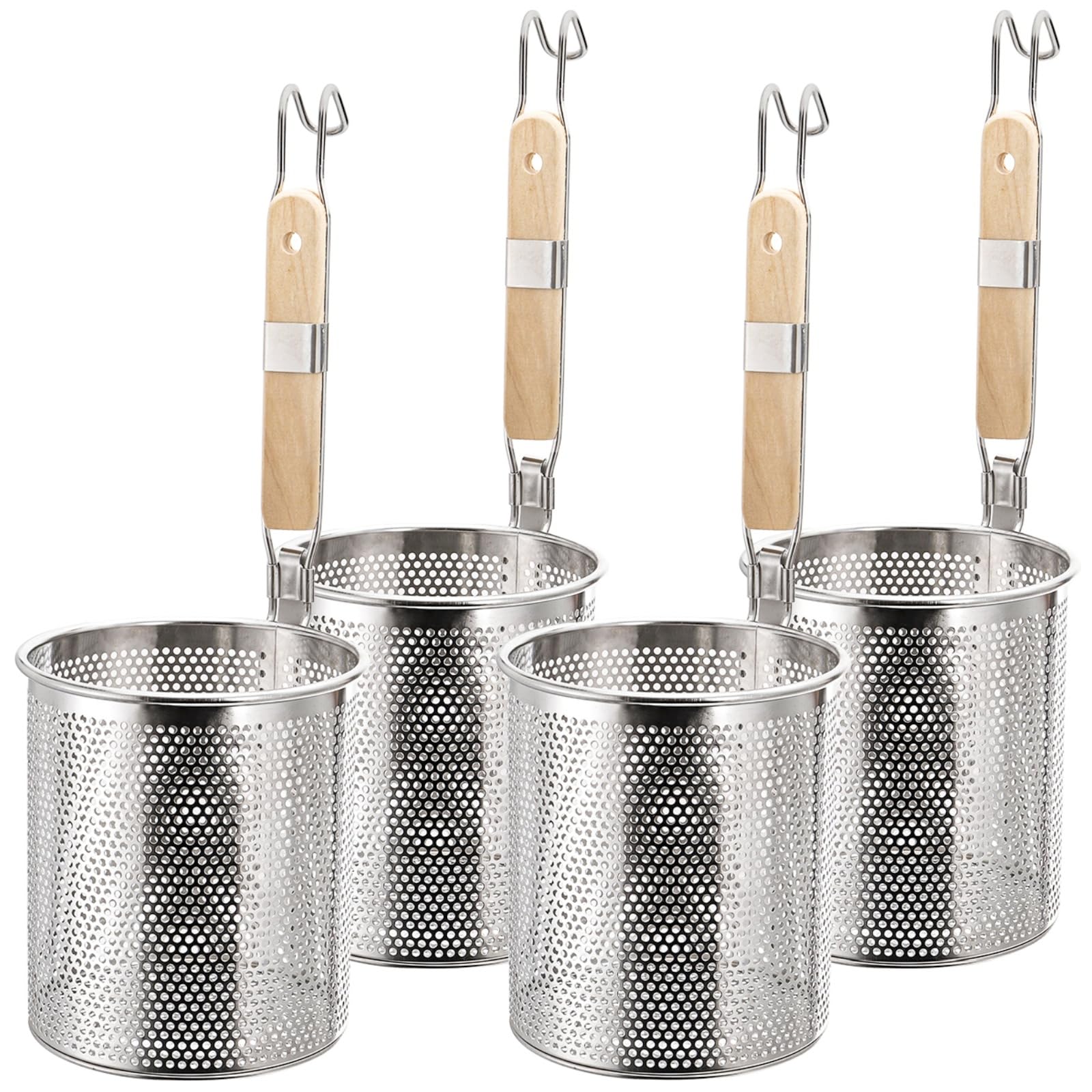 ZAVOOS 4 Pack Stainless Steel Pasta Strainer, 4.5''D x 6''H