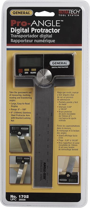General Tools 1702 Goniómetro Digital Brazo Giratorio Acero miniatura 3