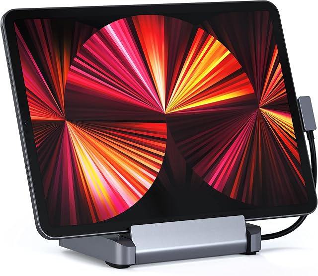 SATECHI Stand & Hub For iPad, USB-C Hub 6-in-1, Foldable Stand - 60W USB-C PD, 4K HDMI, USB-A Data Port, Micro/SD Card Readers, 3.5mm Audio Jack - For M2/ M1 iPad Pro, M1 iPad Air, iPad Mini