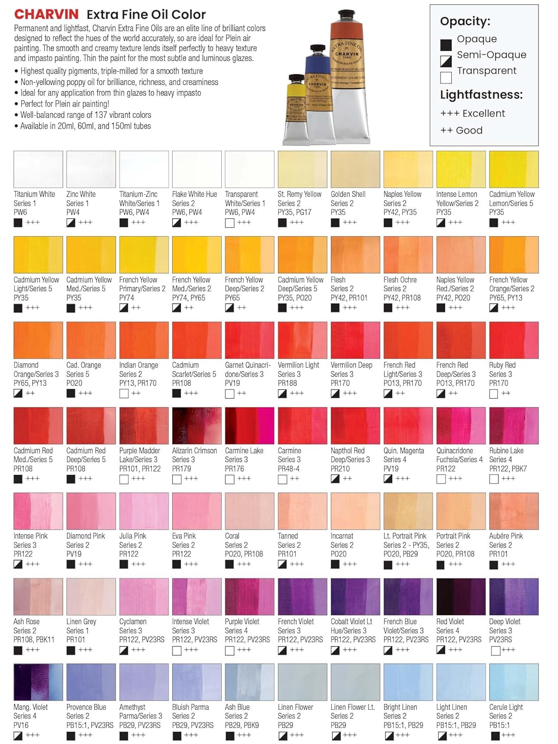 Charvin Extra Fine Professional Oil Paint Set for Artists, Assorted Colors - Bonjour Set of 9, 20ml Tubes, Finely Milled, Non-Yellowing Artist Oil Paints in French Riviera-Inspired Hues