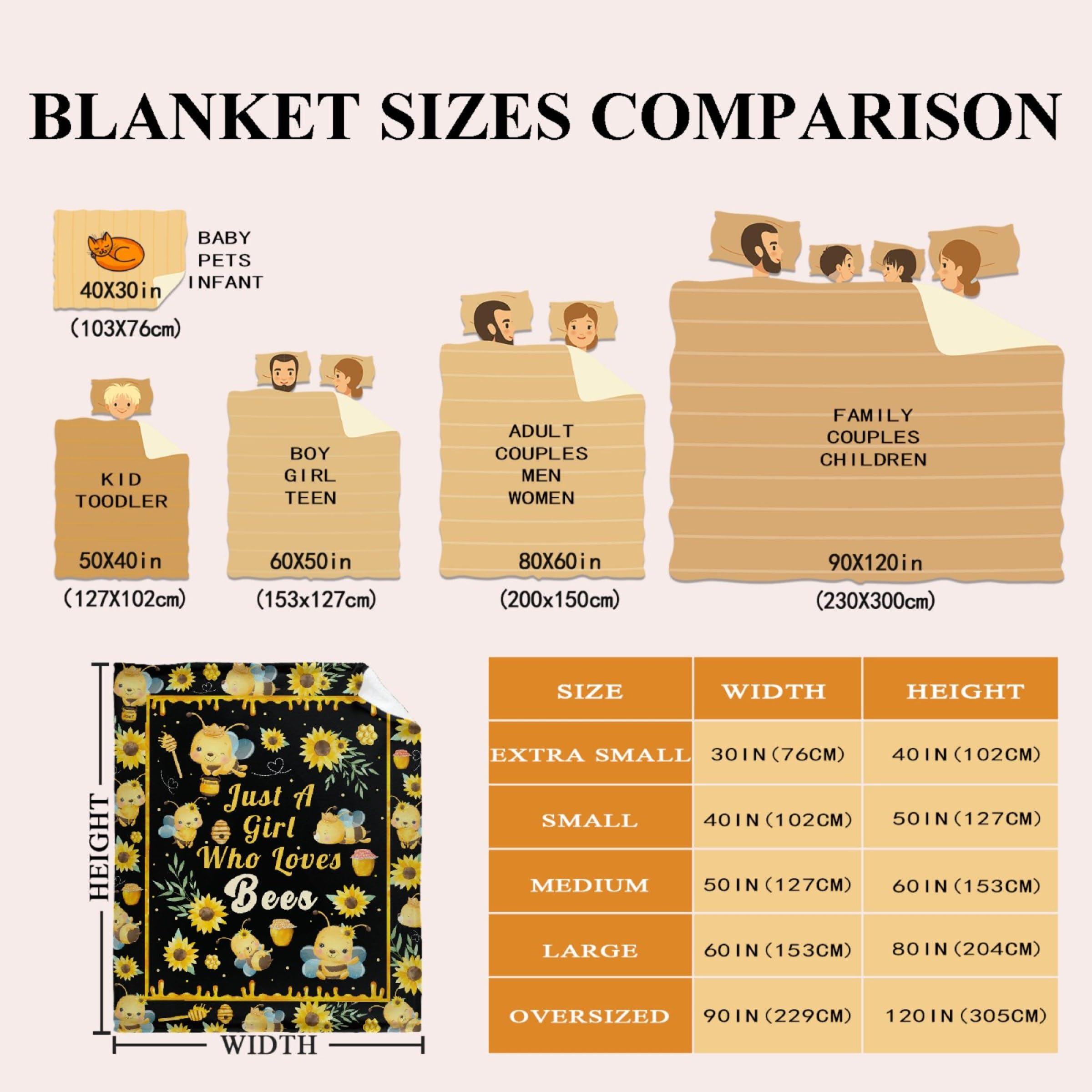 Bienendecke Für Frauen – 127x152 Cm, Weicher Mikrofaser-Polyester, Bienen-Design, Kuschelig & Dekorativ