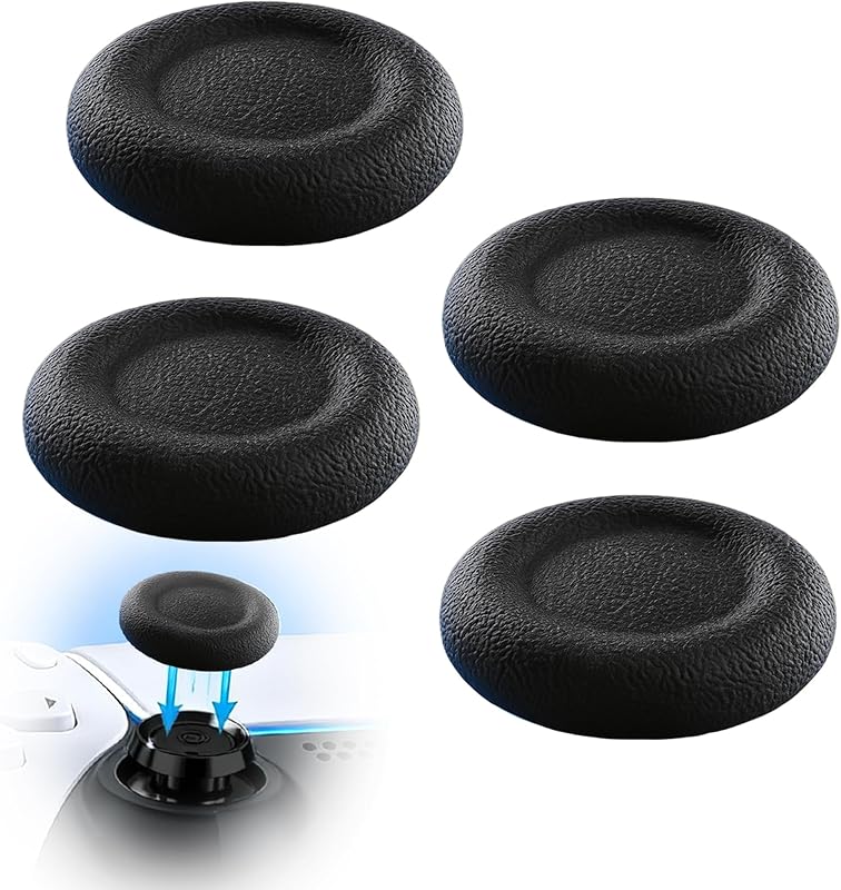 MatoSan Joystick Tapas de Agarre de Repuesto para Controlador PS5/PS4/Xbox Series/8BitDo, Piezas de Repuesto de Thumbstick Antideslizantes, Tapas de Palo analógico de Silicona (4 Piezas) (4 x Negro)