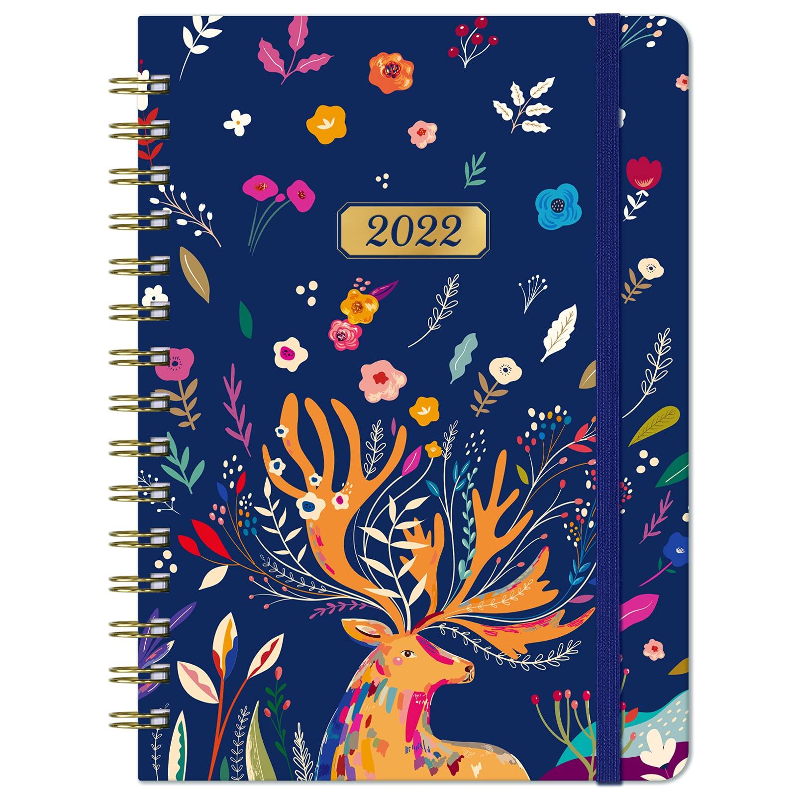 2022 Diary - A5 Diary 2022 Week to View, Jan 2022 - Dec 2022, Weekly & Monthly Diary, Month Tabs, Inner Pocket, Thick Paper, Elastic Closure