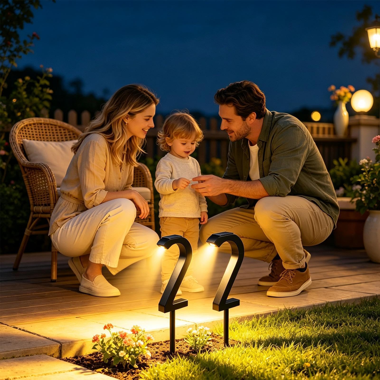 Générique Lampes Solaires Pour Spot sur piquet moderne en forme de numéro 2
