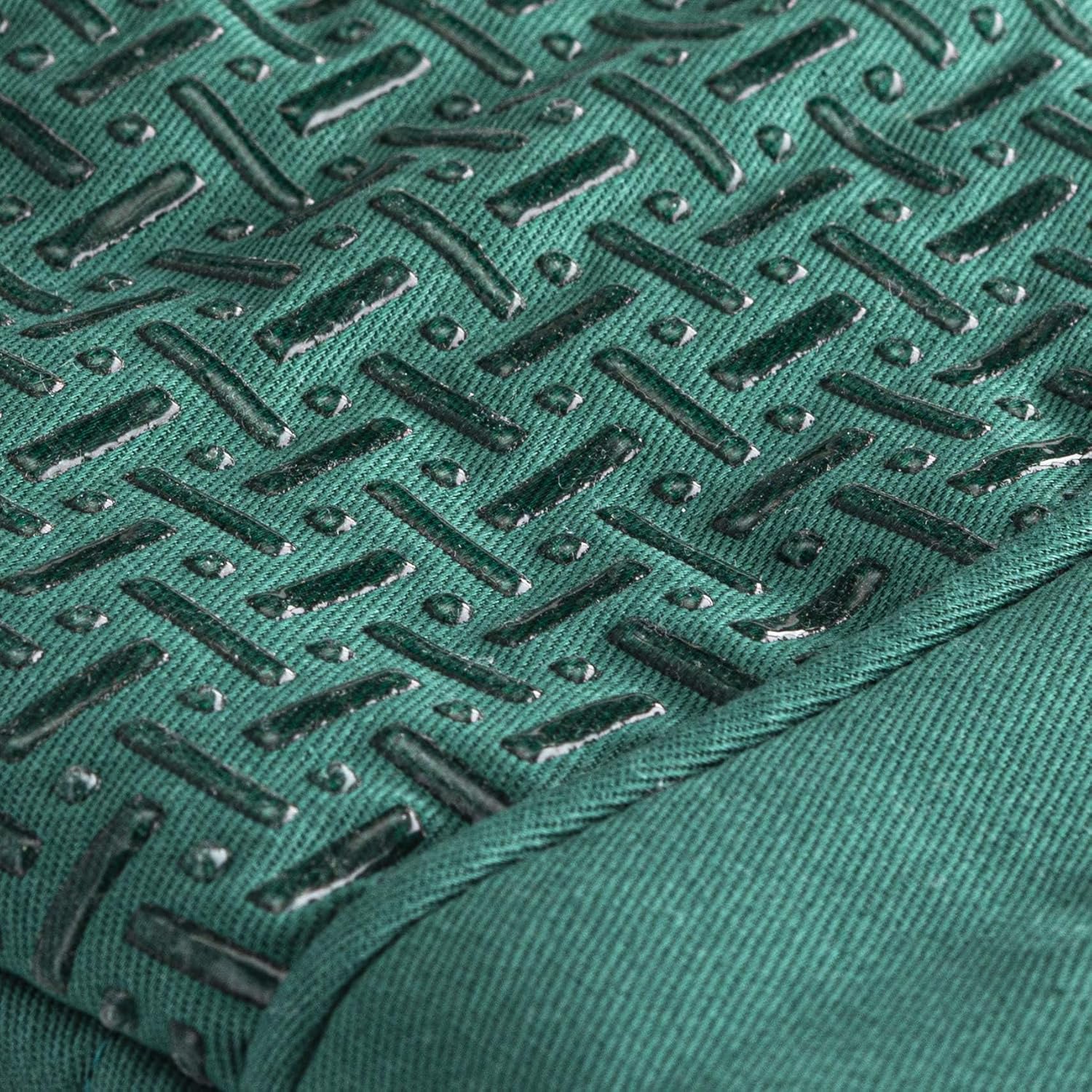 XLNT Green Extra Long Oven Mitts with Blue Highly Absorbent Kitchen Dish Towels - 6 Pack | Teflon EcoElite Water Repellent | Heat Resistant for Oven Cooking, Grill & BBQ | Non Slip Gloves