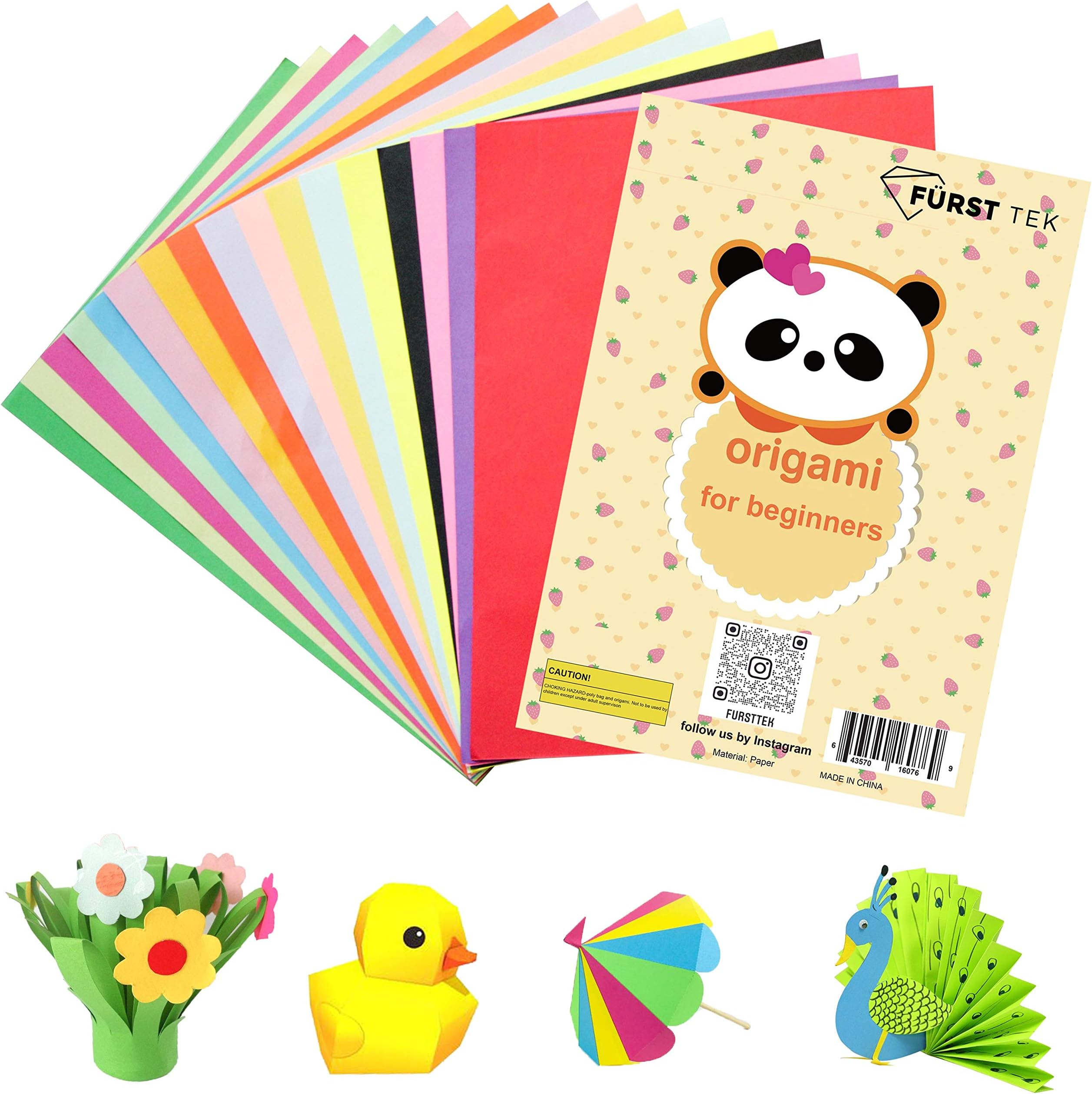 A4 size Origami Paper Arts and Crafts Colored Paper DIY Sheets Printing Home School Origami (Pack of 2 X 100 sheets)