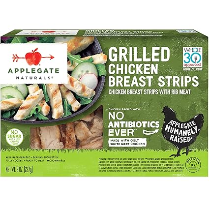 Applegate, Natural Grilled Chicken Breast Strips, 8oz