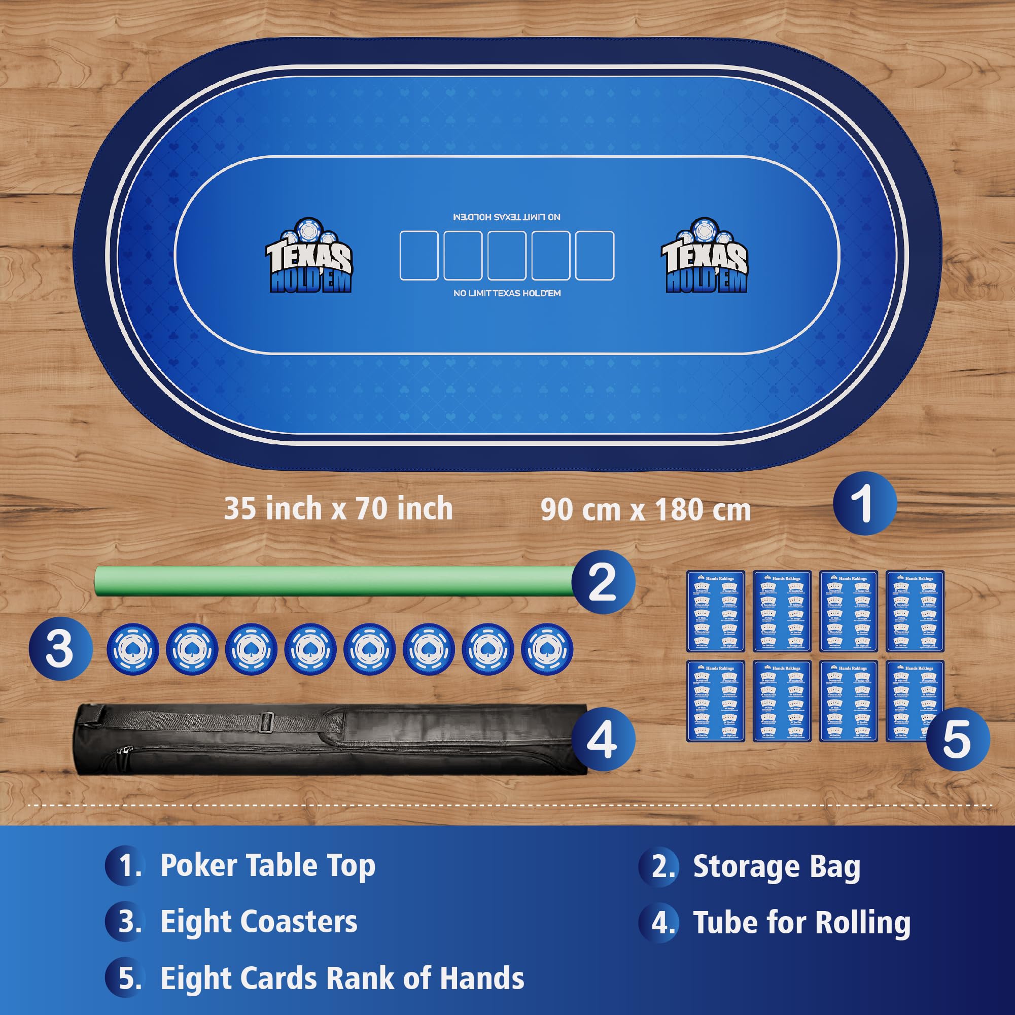 EVTHSU Poker Table Top Mat 70