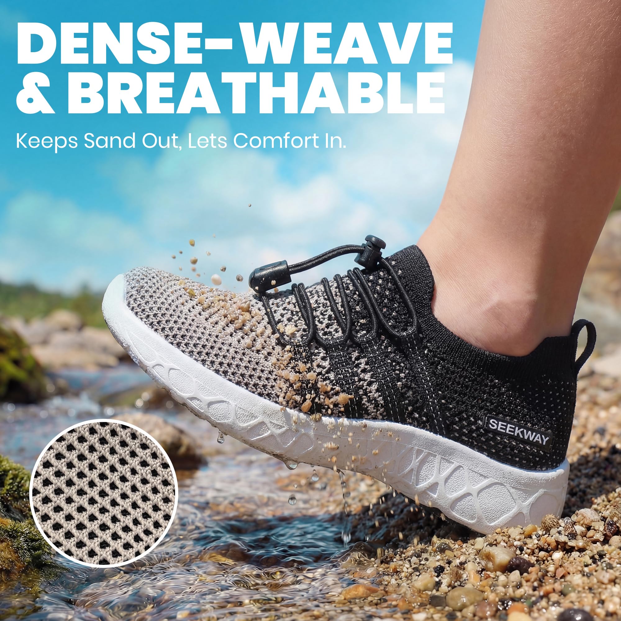 SEEKWAY Hiking Water Shoes for Kids and Toddler - Quick Dry Aqua Shoes and Barefoot for Surf Swim Beach Pool Kayak Sport Accessories, Camping Essentials Non-Slip for Boys Girls Sizes — view 3