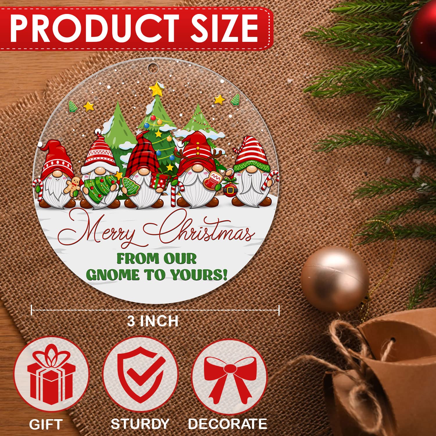 アクリルキャラクターオーナメント Amazon.co.jp: ZOXIX Merry Christmas From Our Gnome to Yours