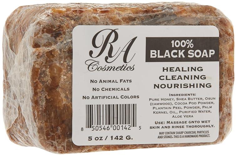 RA Cosmetics 100% Black Facial Soap Natural Healing Cleansing Bar by RA Cosmetics