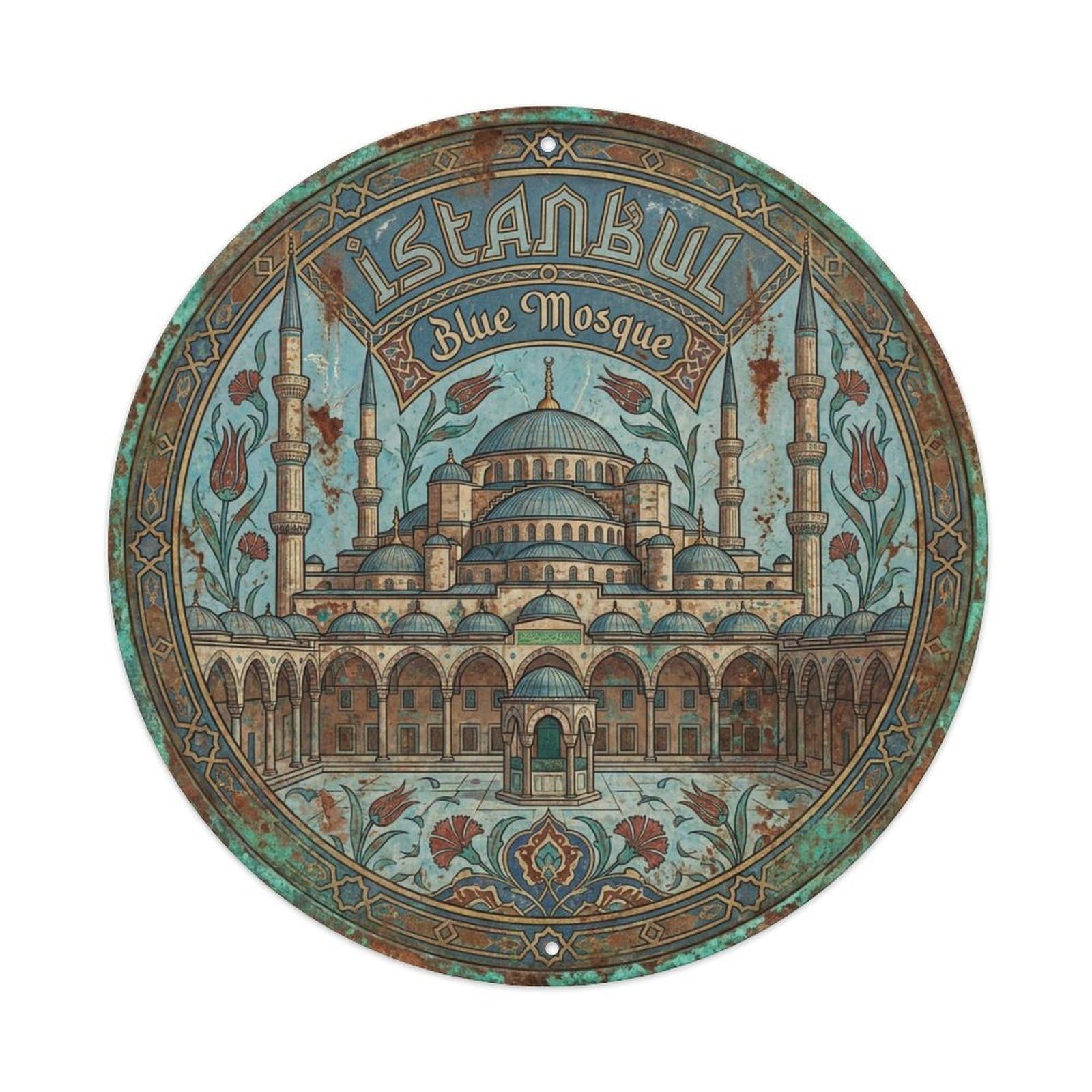 Vintage Travel Istanbul Turkey Splendid Vintage Metal Tin Sign Plaque Wall Decor for Cafe, Club Bar, Office, Garden Metal Poster 8x8Inch