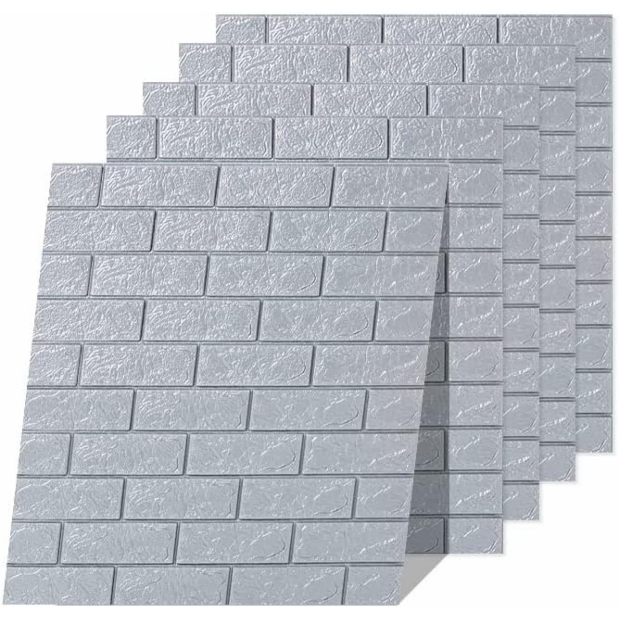 HOOZ Wandpaneel 3D-Ziegelsteinoptik Wandpaneele 70x77x0,5 cm - grau