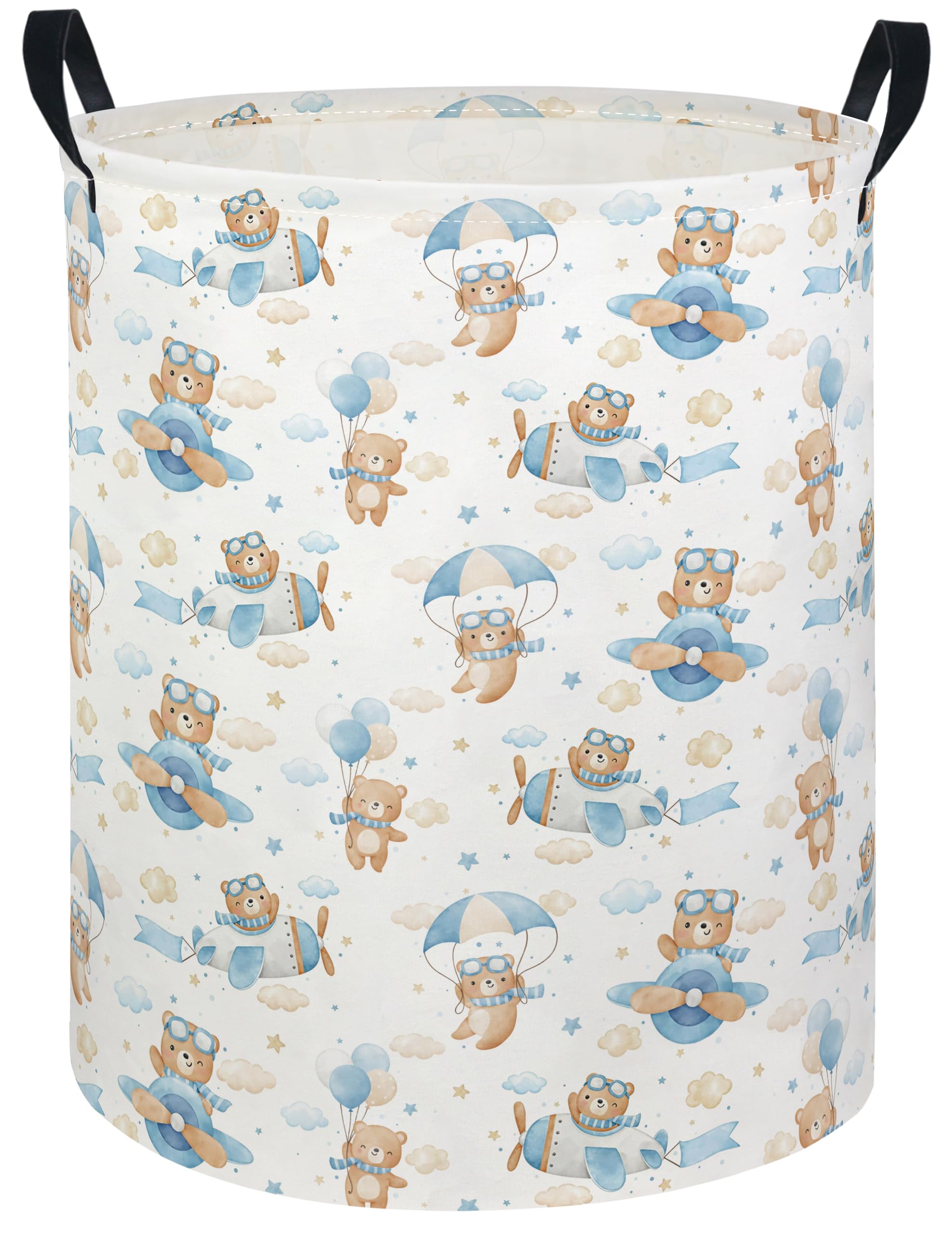Baby Laundry Hamper kids laundry Basket Waterproof Laundry Bag for Bedroom Clothes Organizer Room Décor(Pilot Bear)