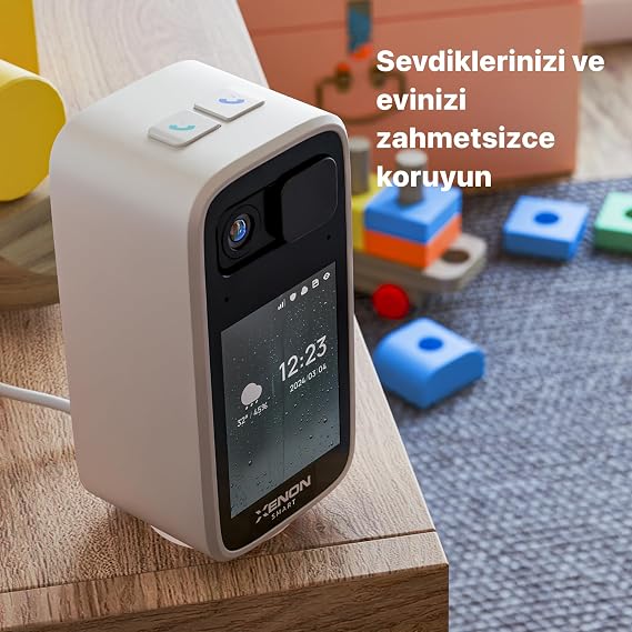 Xenon Smart Ev Kamerası (Ekranlı) | 2560p 4MP Mobil Kontrol WiFi 360° Hareket Takip Bebek Kamerası 2'li Set